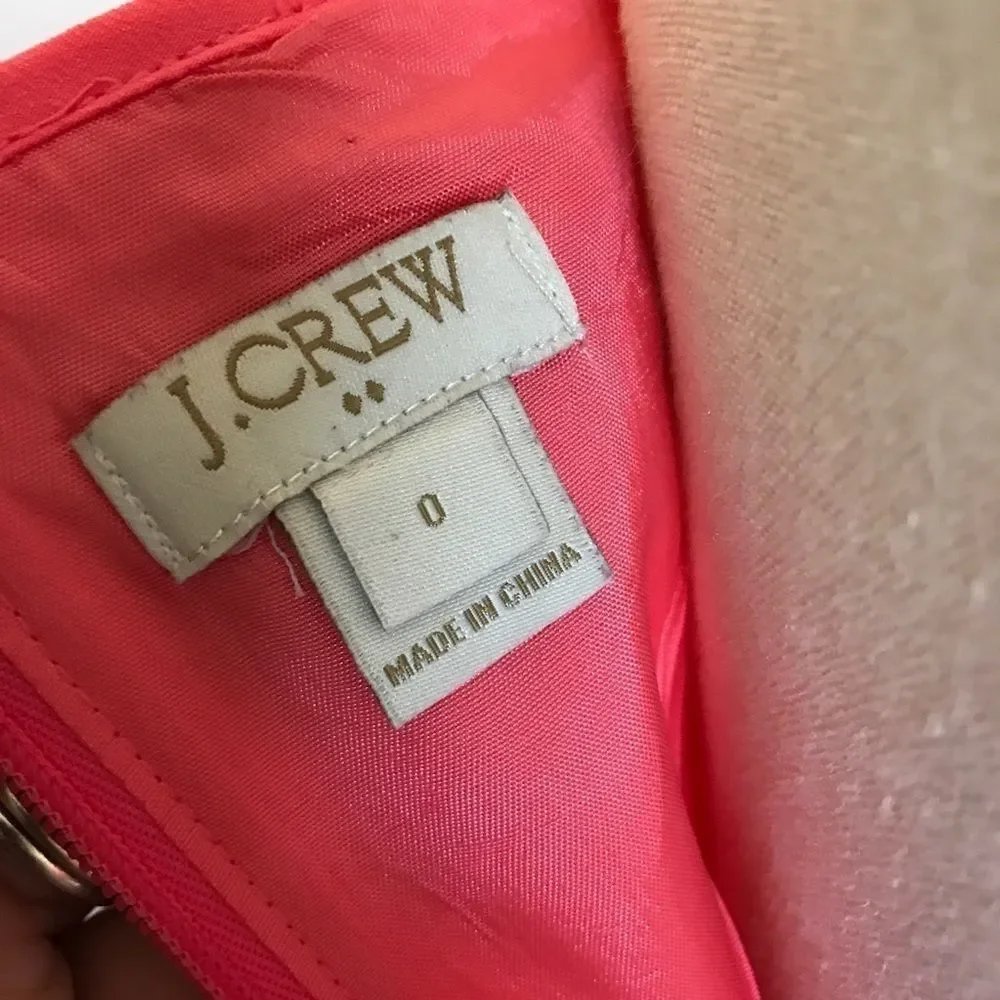 Spaghetti strap pink J. Crew dress size 0